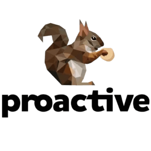 Proactive Technology Management logo with company name and squirrel graphic