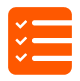 orange checklist on a whitebackground