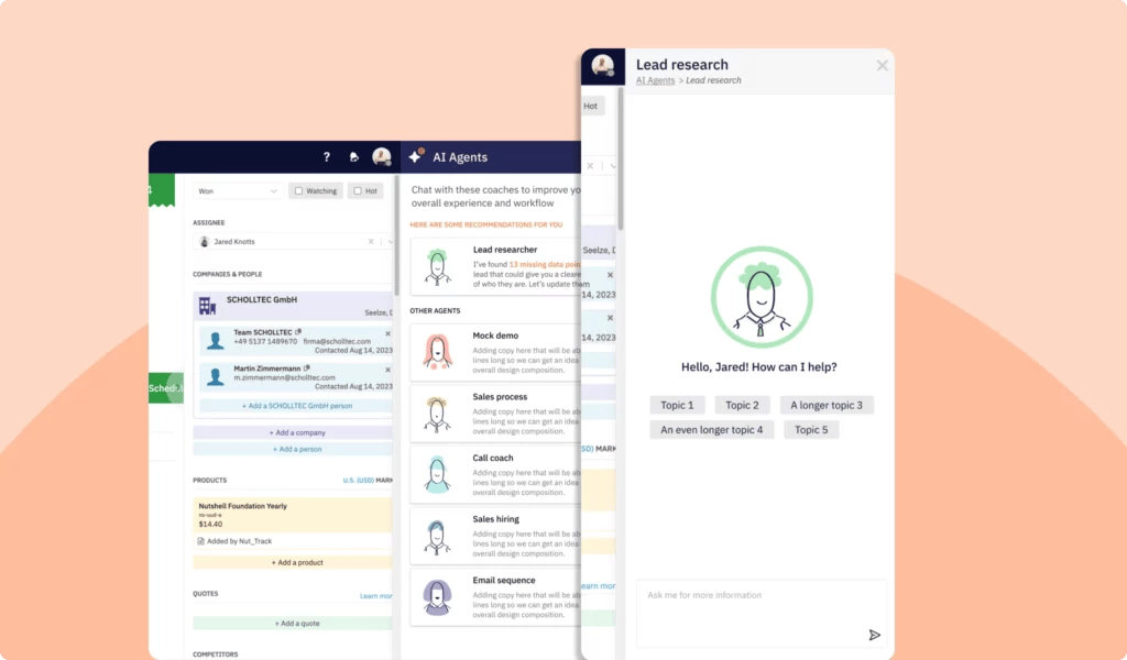 AI agents in Nutshell CRM