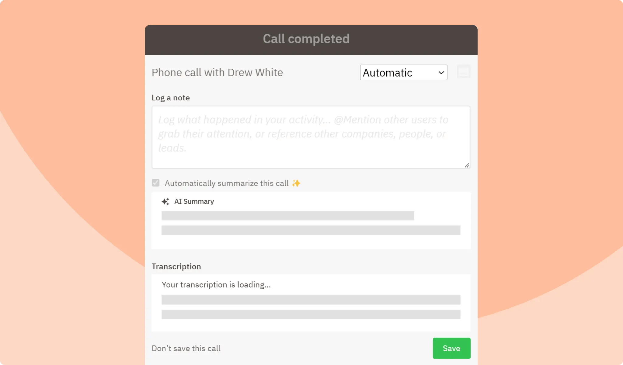 Summarize Call and Meeting Transcripts With AI in Your CRM