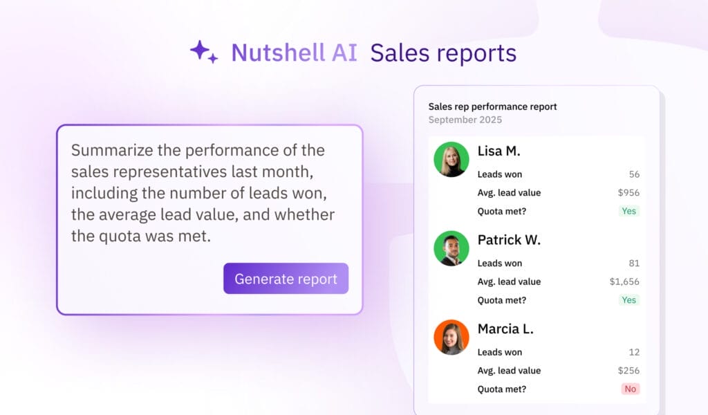 Nutshell's AI sales report generator