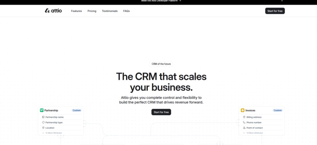 Attio CRM homepage