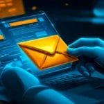 Illustrated image of hands opening an email envelope with an eye icon visible, representing the concept of capturing prospect attention with creative sales emails