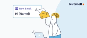 Illustration of a person receiving a personalized email that transforms generic messaging into individualized communication.