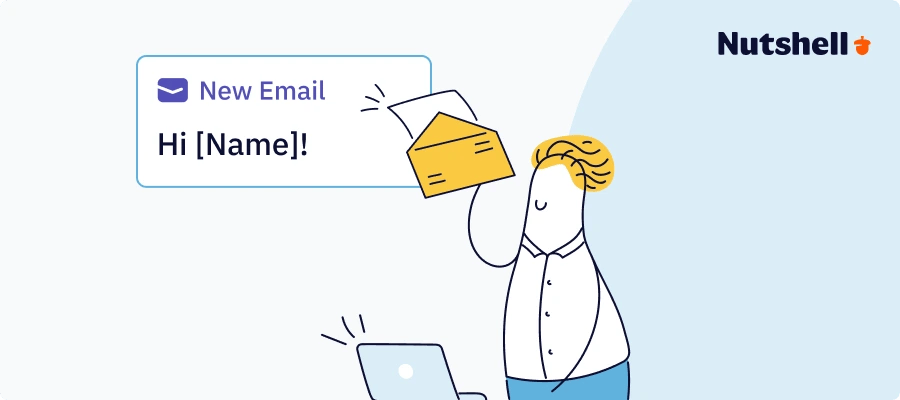 Illustration of a person receiving a personalized email that transforms generic messaging into individualized communication.